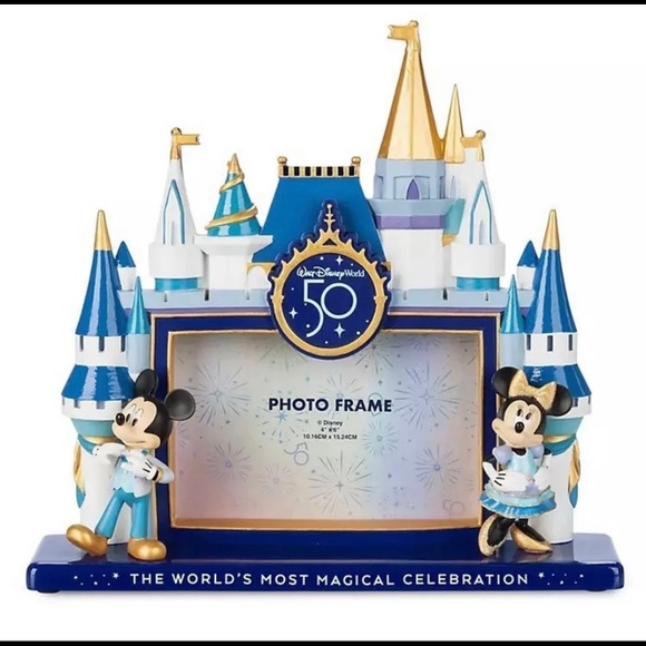 Disney Other - Disney Mickey and Minnie Cinderella Castle Photo Frame 50th Anniversary